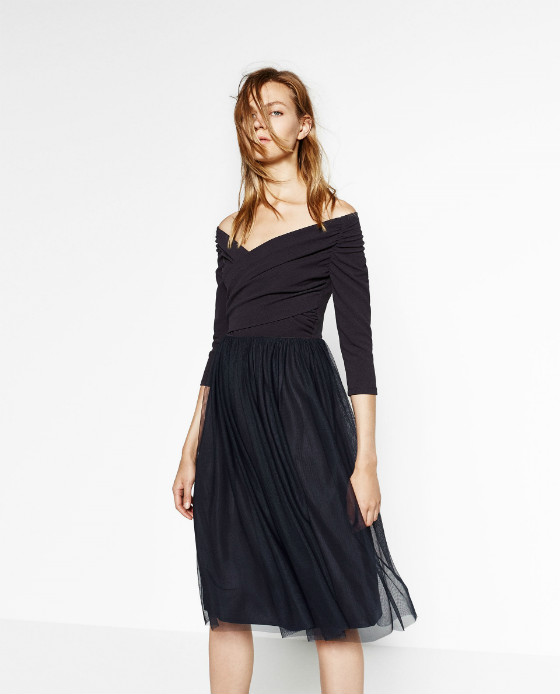 Vestido Negro Zara Nueva colección Otoño 2016