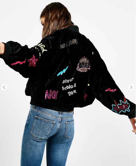 Chaqueta bomber de terciopelo