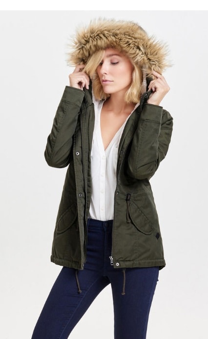 Parka corta de nailón estilo bomber