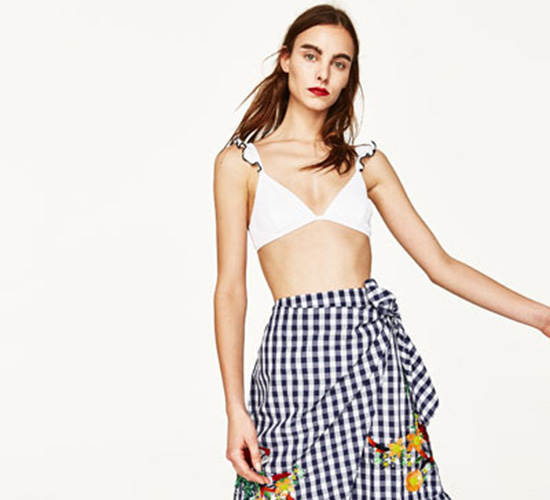 Falda Vichy crop top