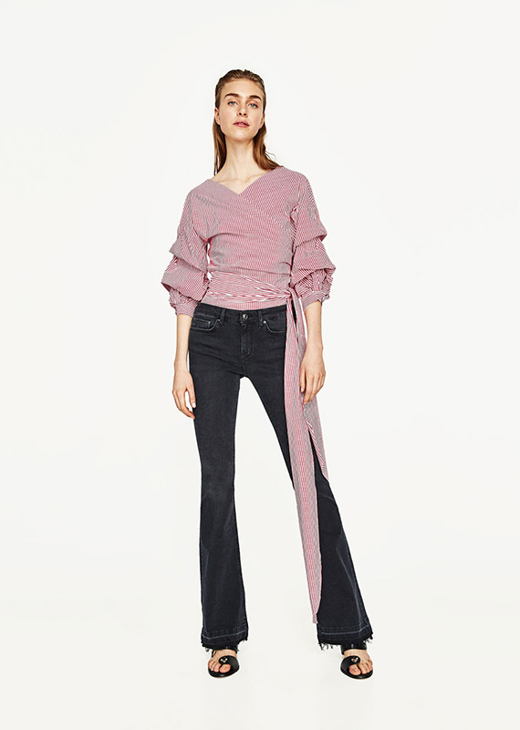 pantalon zara campana