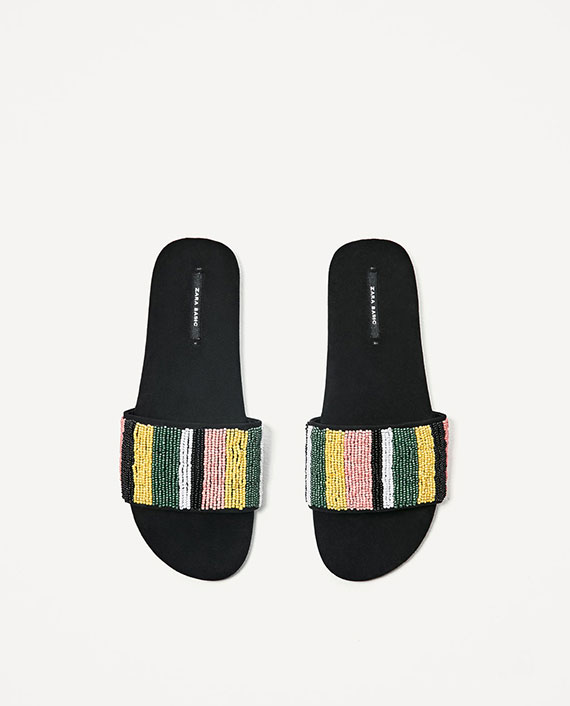sandalias de banda multicolor