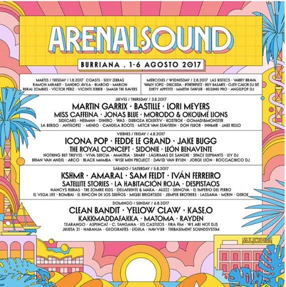 cartel oficial Arenal Sound 2017