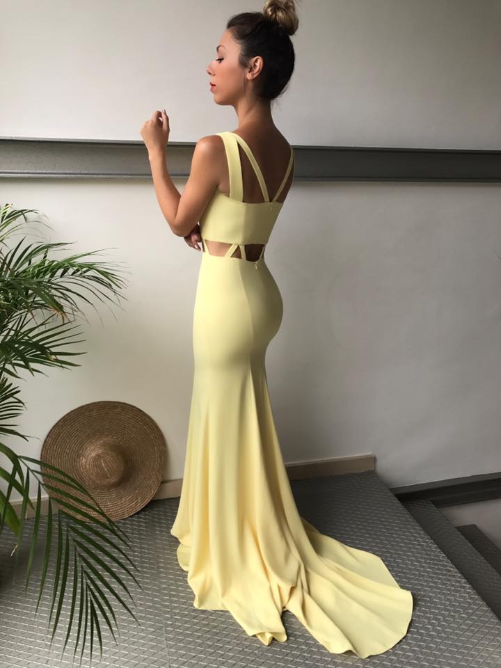 vestido amarillo largo boda