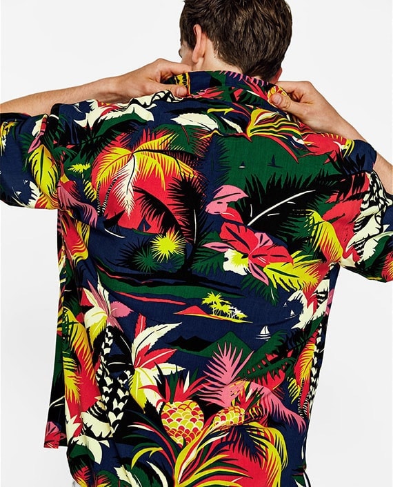 camisas estampadas Zara oversize tropical