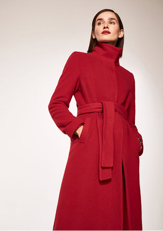 Cortefiel nueva colección abrigo rojo