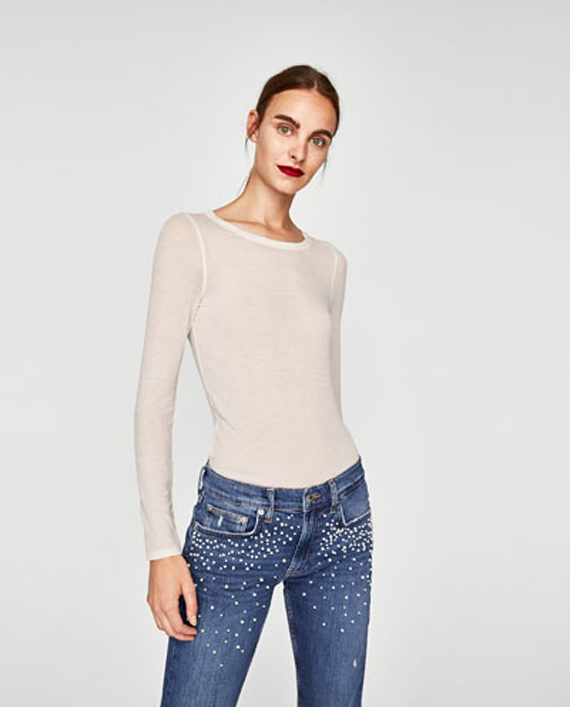 pantalon de perlas denim