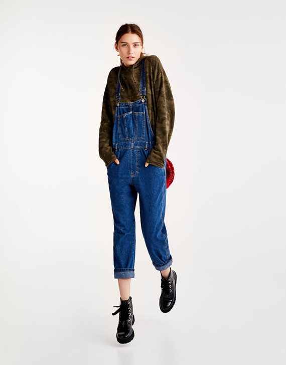 peto denim largo pull and bear