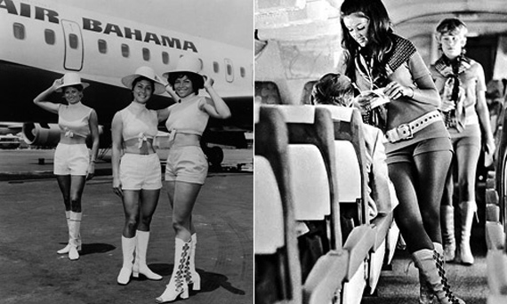 auxiliares de vuelo en los años 60