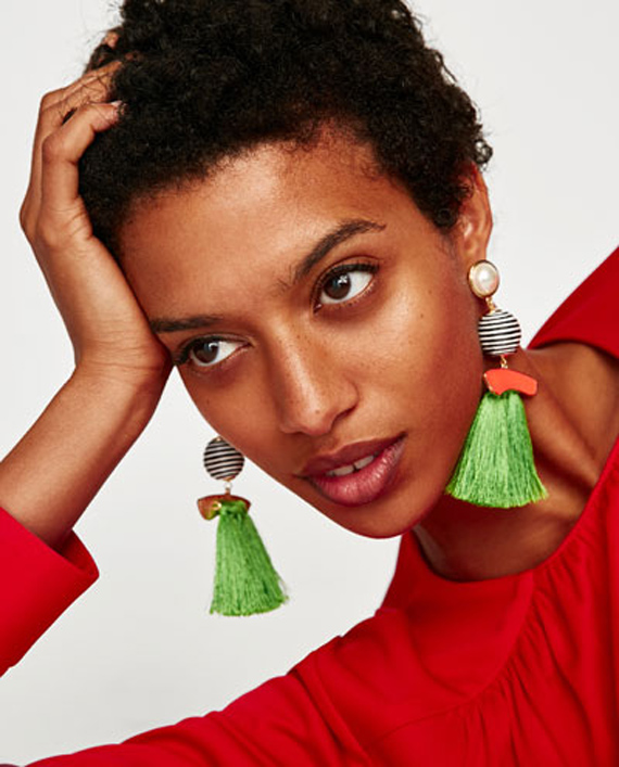 Pendientes flecos verdes