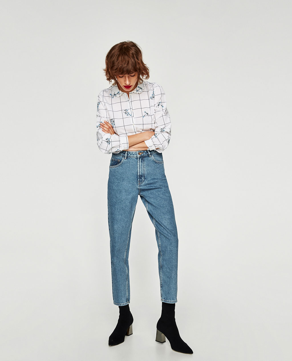 zara pantalon mom fit