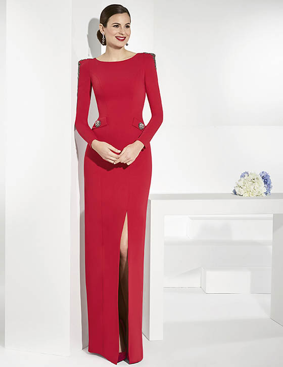 Vestido largo rojo Franc Sarabia bodas 2018