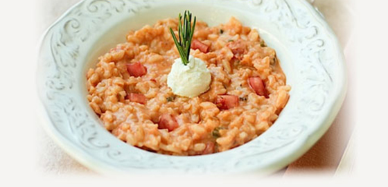 risotto tomates y albahaca