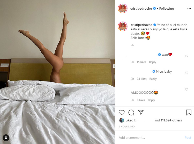 Cristina Pedroche haciendo yoga en la cama, foto Instagram