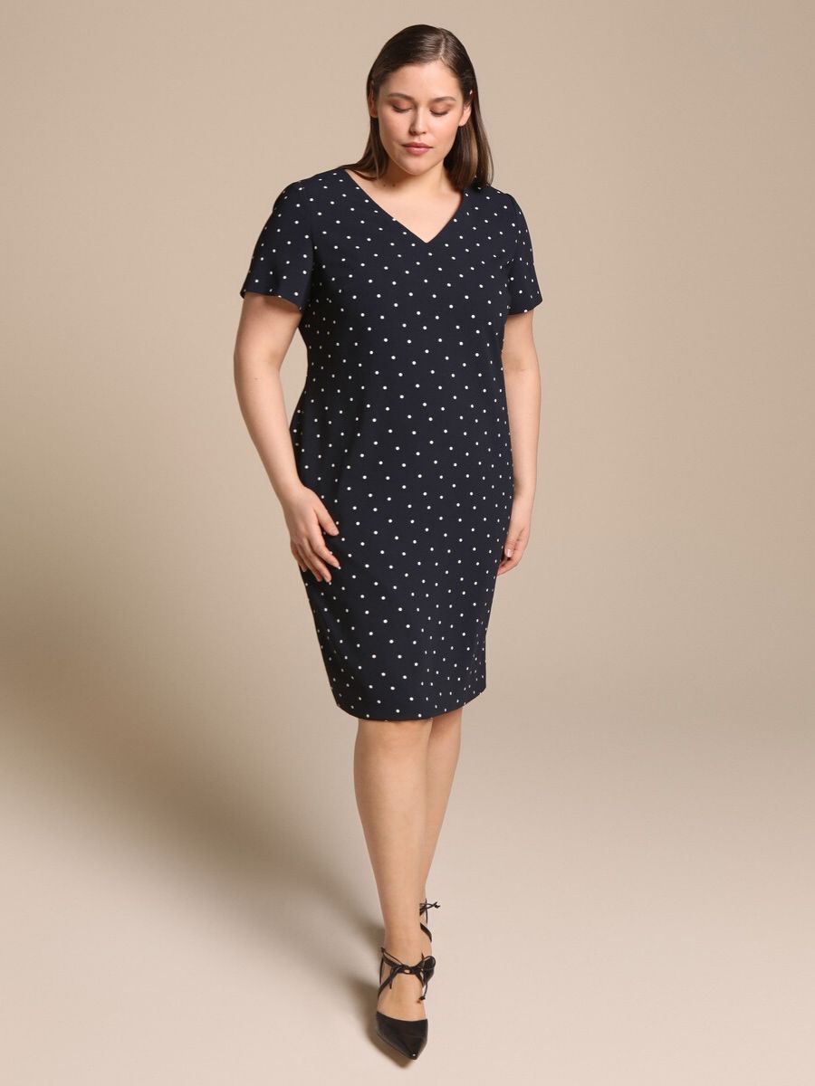 Vestido corto talla grande con lunares