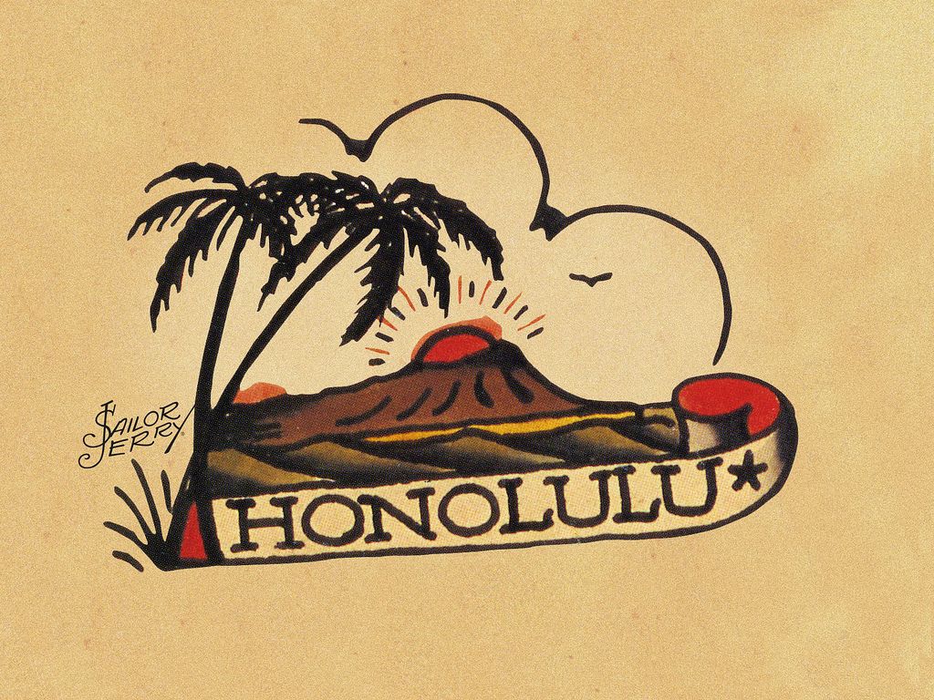 sailor jerry tatuaje Hawaii estilo americana