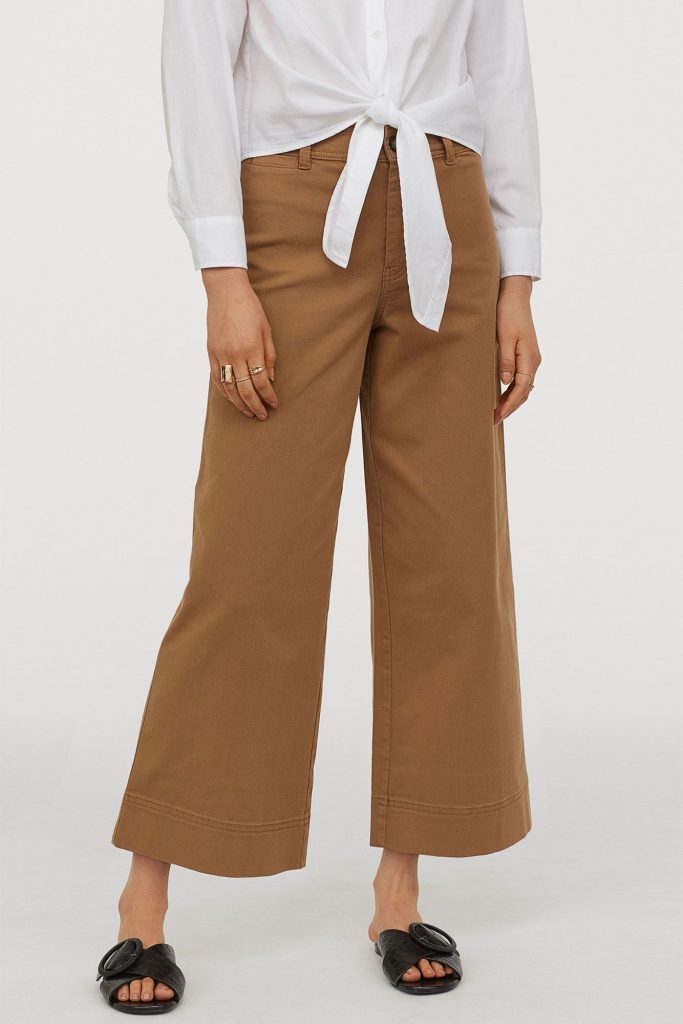 pantalones culotte color marrón chocolate