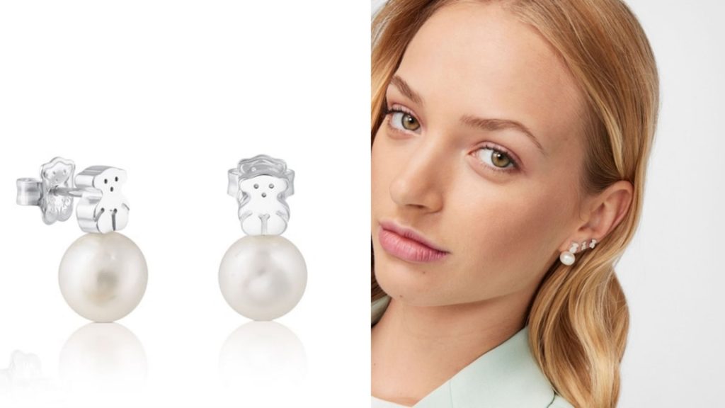 Pendientes de plata y perlas motivo oso Sweet Dolls (90’00€)