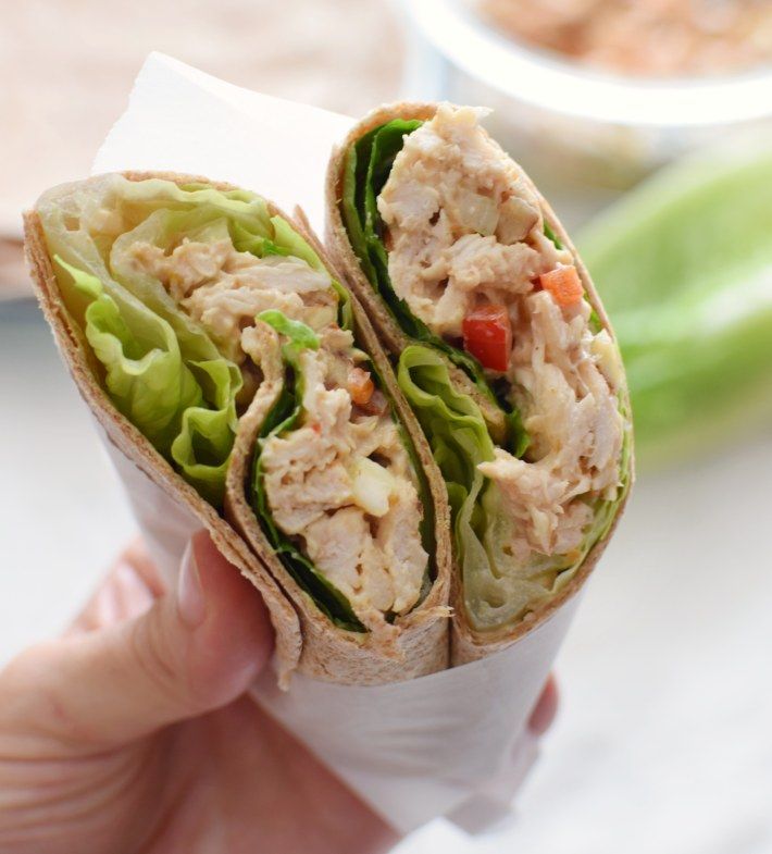 Wrap de Pollo con Vegetales Crudos.